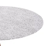Brielle Home 48" Round Cotton Fabric Fitted Table Cover, Grey Granite Stone Pattern thumbnail 6