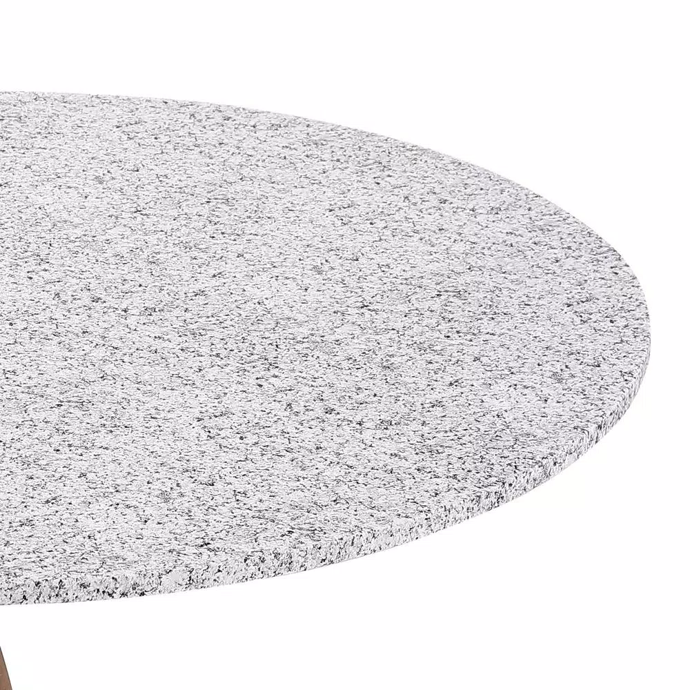 Brielle Home 48" Round Cotton Fabric Fitted Table Cover, Grey Granite Stone Pattern