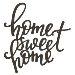 Lavish Home "Home Sweet Home" Metal Cutout Wall Decor Sign, Dark Brown thumbnail 1
