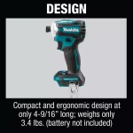 Makita 18V LXT Brushless 4-Speed Impact Driver Bundle with ImpactXPS 10-Pc Socket and 45-Pc Bit Set thumbnail 9