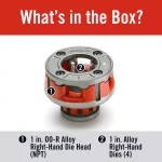 RIDGID 1 in. OO-R NPT Right-Hand 11-1/2 TPI Alloy Die Head thumbnail 2