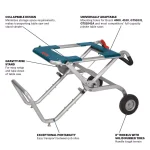 Bosch TS2100 Gravity-Rise Wheeled Table Saw Stand with 8 in. Tires thumbnail 2
