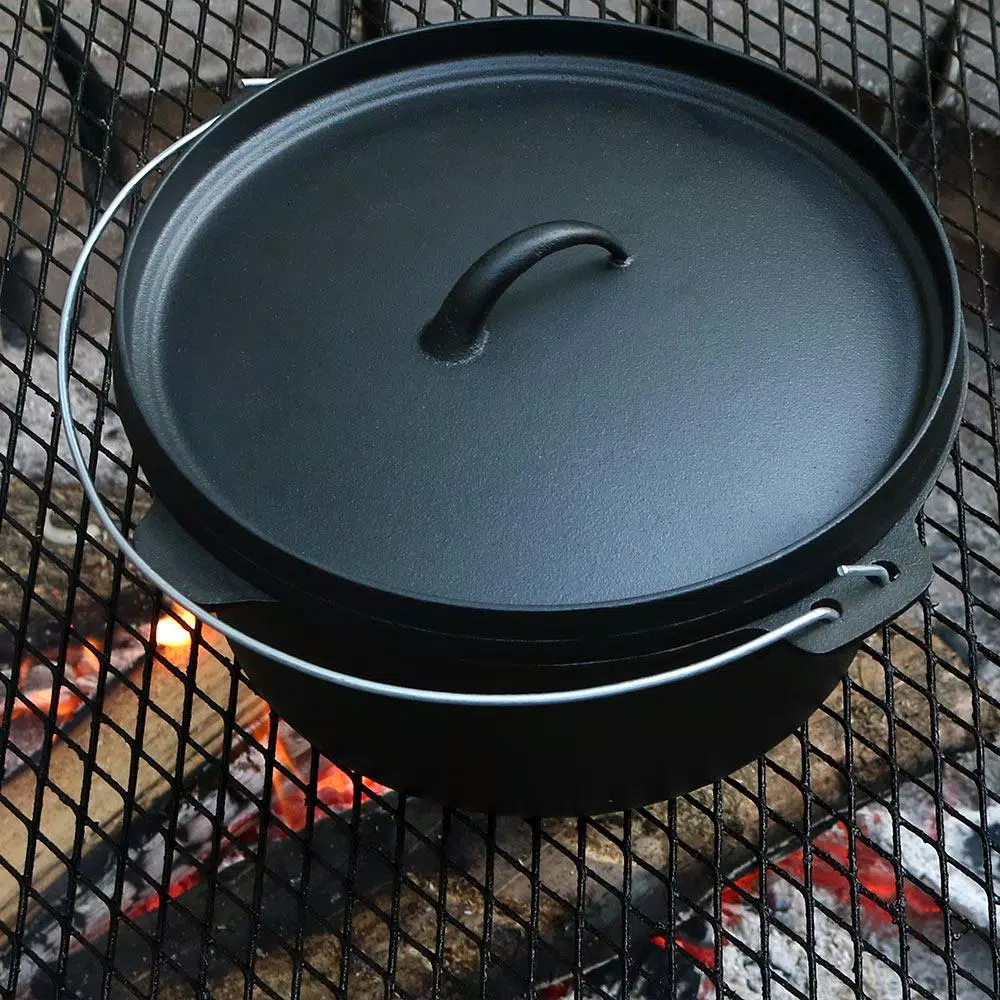 Sunnydaze Decor Sunnydaze 8 Qt. Round Cast Iron Dutch Oven with Lid, Black