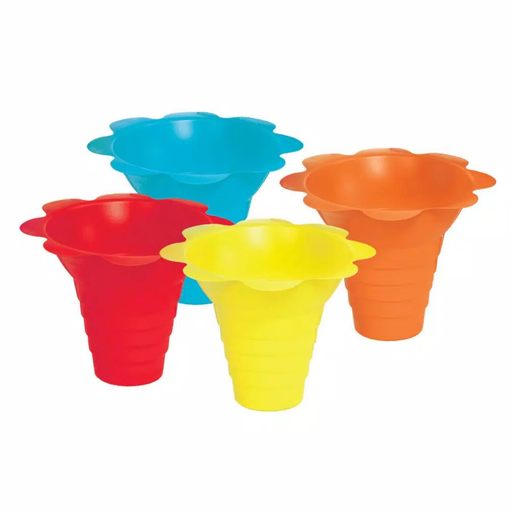 Paragon 4 oz. Multicolor Flower Drip Tray Snow Cone Cups, 100 Count