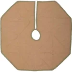 VHC Brands 21 in. Dolly Star Natural Tan Primitive Christmas Tree Skirt, Cotton Patchwork thumbnail 2
