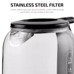 Ovente 1.5L Glass Electric Kettle with ProntoFill Technology, 1500W, Black thumbnail 6