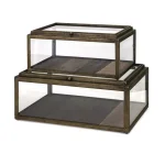 IMAX Winthorp Glass and Wood Decorative Display Boxes, Set of 2 thumbnail 2