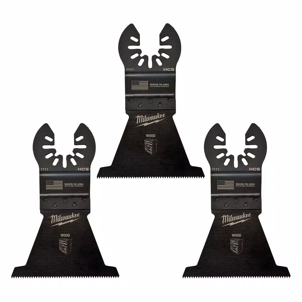 Milwaukee 2-1/2 in. High Carbon Steel Universal Fit Wood Oscillating Multi-Tool Blade, 3-Pack