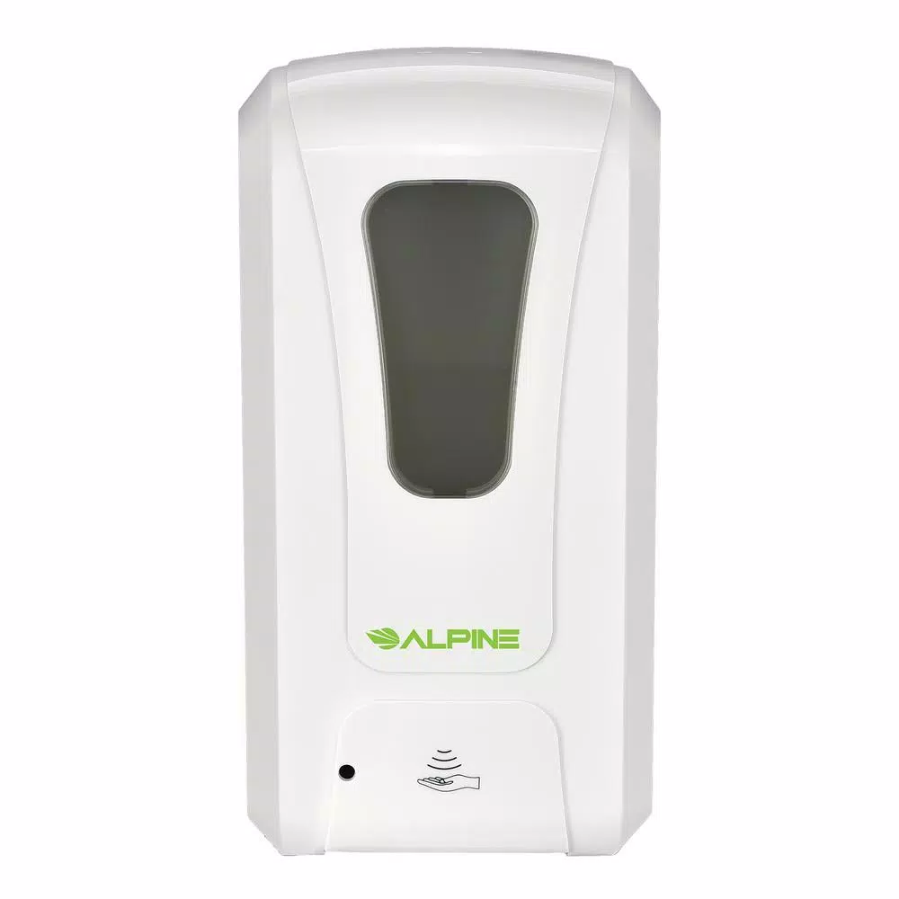 Alpine Industries 1200ml Automatic Wall Mount Foam Hand Sanitizer & Soap Dispenser, White