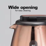 Hamilton Beach 1.7L Glass Electric Kettle with Copper Stainless Steel Base, 1500W Rapid Boil thumbnail 8