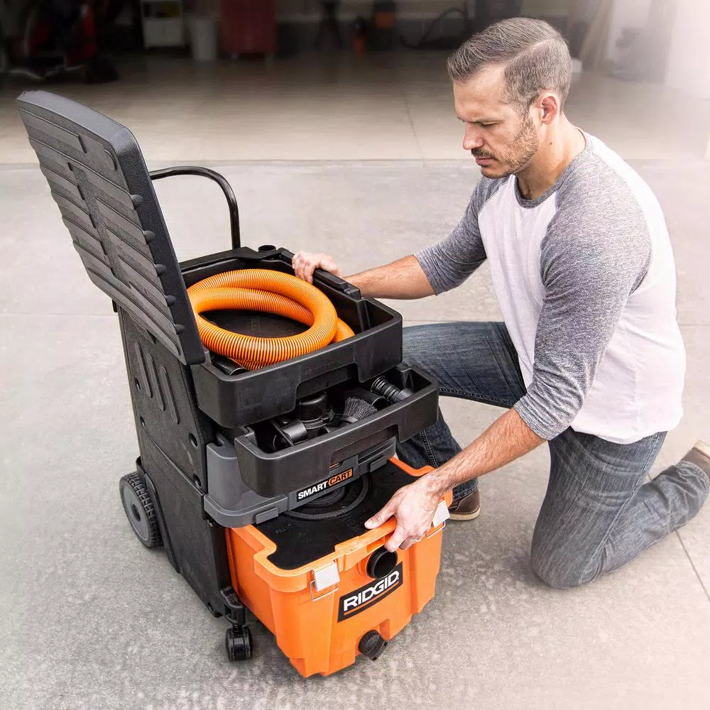 RIDGID 11 Gal. 6.5 Peak HP Smart Cart Wet/Dry Shop Vacuum with Fine Dust Filter