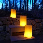 LUMABASE Luminaria Bag 100-Pack - Tan Weather Resistant Plastic Walkway Decor, 3.5 in. x 10 in. thumbnail 3