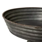 Glitzhome 12 in. Round Farmhouse Galvanized Metal Decorative Tray with Corrugated Edge thumbnail 5