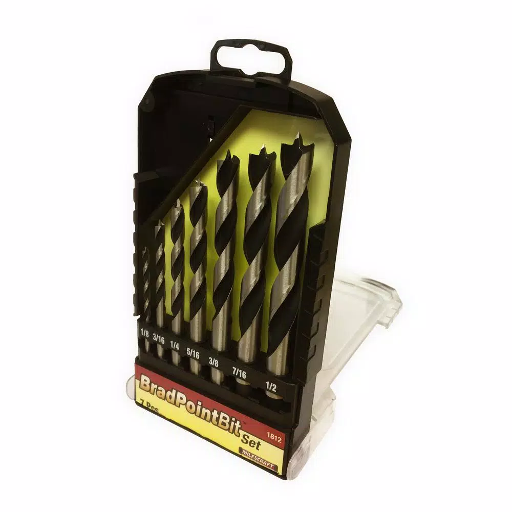Milescraft 7-Piece Brad Point Drill Bit Set, Precision Ground Steel