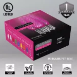 Wintergreen Lighting OptiCore C9 LED Pink Faceted Christmas Light Bulbs, E17 Base, 25-Pack thumbnail 2