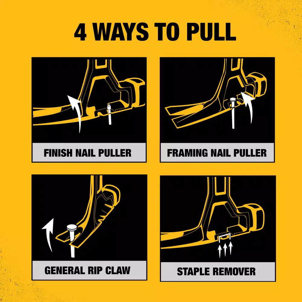 DEWALT 22 oz. Steel Rip Claw Hammer with Tri-Pull Technology