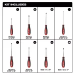 Milwaukee 8-Piece Screwdriver Set with ECX Bits thumbnail 3