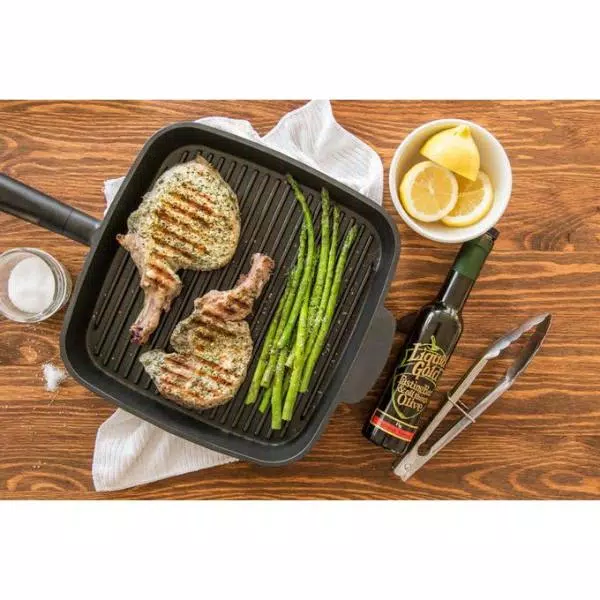 MasterPan Sectional Series 11 in. Cast Aluminum Nonstick Grill Pan, Black