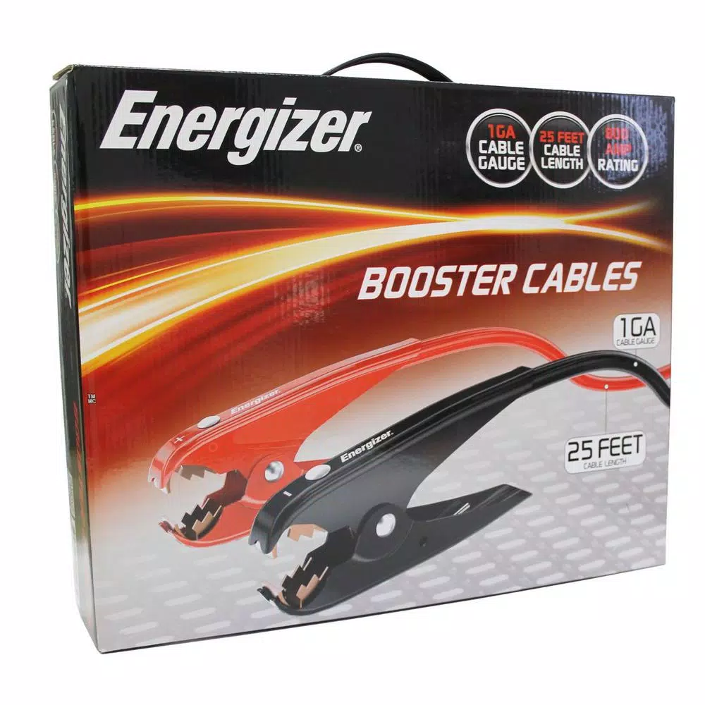 Energizer ENB125 1-Gauge 25 ft. Heavy Duty Battery Jumper Cables, 800 Amp