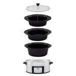 NESCO Pick-a-Pot 6 Qt. Stainless Steel Digital Slow Cooker with 3 Removable Ceramic Pots thumbnail 2