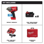 Milwaukee M18 FUEL ONE-KEY 1/2 in. High Torque Impact Wrench Kit with (2) 5.0 Ah Batteries thumbnail 2