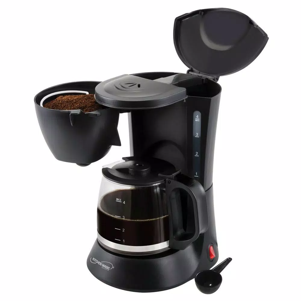 Koblenz Kitchen Magic Collection 4-Cup Drip Coffee Maker, Black