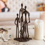Danya B Family of Five Bronze Sculpture - Handcrafted Sand Cast Metal Statuary thumbnail 1