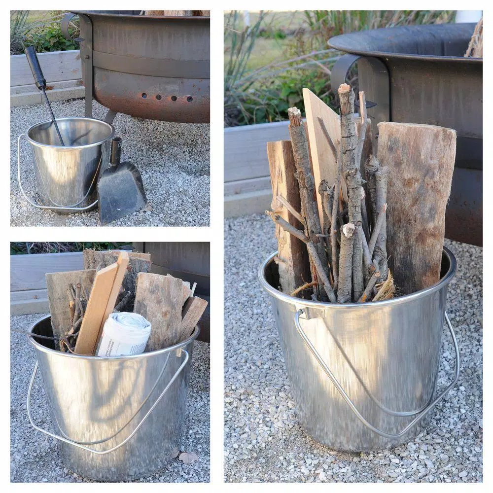 AmeriHome 3-Piece Stainless Steel Bucket Set, 4.22 Gallon Multi-Purpose Metal Pails