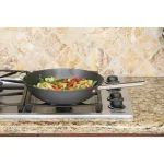 ExcelSteel 13 in. Cast Iron Chinese Wok with Assist Handle, Induction Ready thumbnail 3