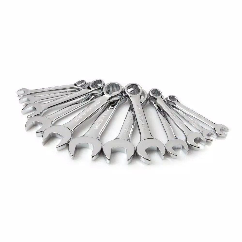TEKTON 12-Piece Metric Stubby Combination Wrench Set, 8-19 mm