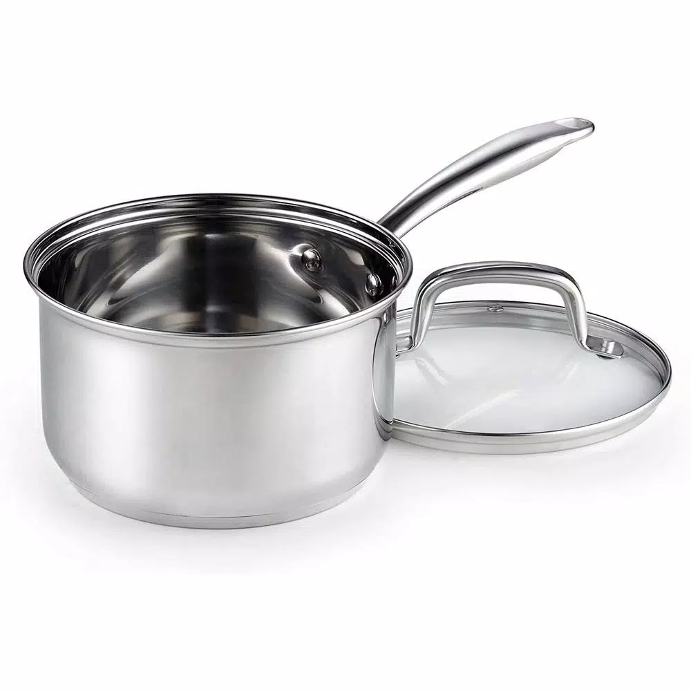 Cook N Home 3 qt. Stainless Steel Saucepan with Tempered Glass Lid