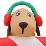 Home Accents Holiday 8 ft. W Pre-Lit Giant Airblown Inflatable Christmas Puppies with Candy Cane Scene thumbnail 5