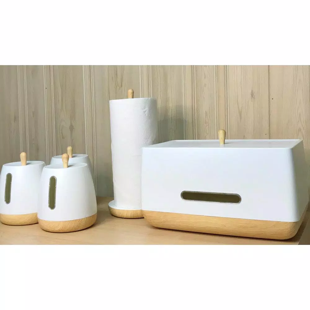 Jiallo European Collection Multi-Functional Bread Box, Scandinavian Style Kitchen Storage Bin