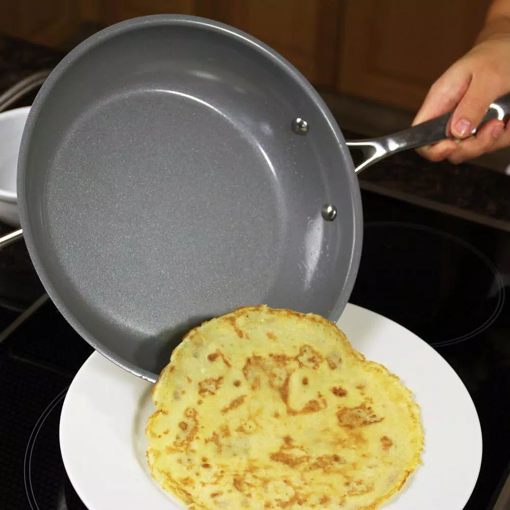 Chantal Induction 21 Steel 10 in. Stainless Steel Ceramic Nonstick Frying Pan, Brushed Stainless Steel