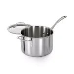 Calphalon Tri-Ply 4.5 Qt. Stainless Steel Saucepan with Glass Lid thumbnail 2