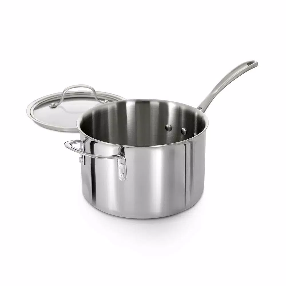 Calphalon Tri-Ply 4.5 Qt. Stainless Steel Saucepan with Glass Lid