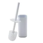 Bath Bliss Acrylic Cylinder Toilet Brush and Holder Set, White thumbnail 1