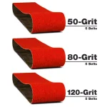 Diablo 3 in. x 18 in. Sanding Belt Assortment (50, 80, 120 Grit) 15-Pack thumbnail 1