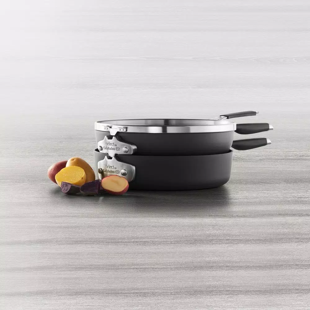 Calphalon Select by Calphalon 3-Piece Hard-Anodized Aluminum Nonstick Cookware Set, Black