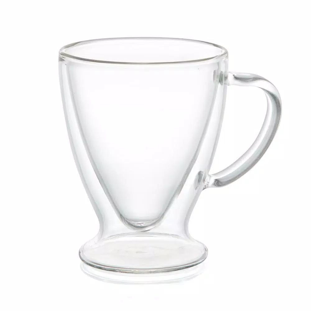 JoyJolt Declan 10 oz. Double Wall Insulated Borosilicate Glass Coffee Mugs (Set of 4)