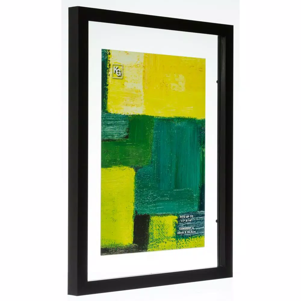 KG Kiera Grace Contempo Float Frame - Black Modern Wood MDF Picture Frame, 11 x 14 in.