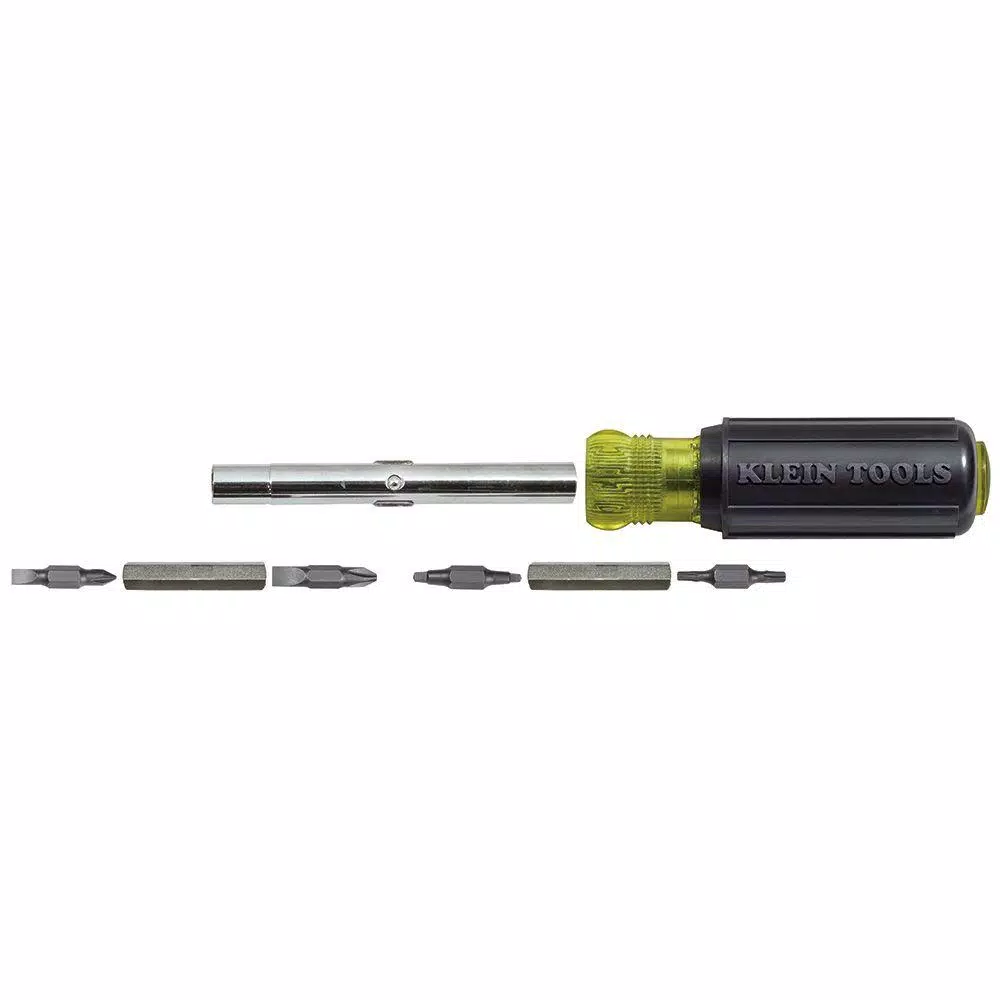Klein Tools 11-in-1 Multi Bit Screwdriver & Nut Driver with Cushion Grip Handle