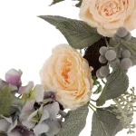 Glitzhome 22 in. Hydrangea Rose Wreath with 28 in. Wooden Window Frame Decor thumbnail 3