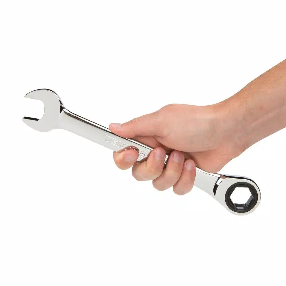 TEKTON 17 mm Ratcheting Combination Wrench, 6-Point Box End, 72-Tooth Gear