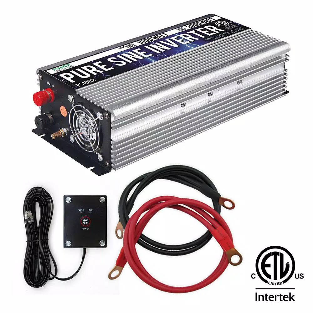 GoWISE USA GoWISE Power 1000W Continuous 2000W Peak Pure Sine Wave Power Inverter, 12V DC to 120V AC