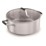 Calphalon Select by Calphalon 5 Qt. Round Stainless Steel Dutch Oven with Tempered Glass Lid thumbnail 1
