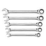 GearWrench 5-Piece Metric Combination Ratcheting Wrench Set thumbnail 1