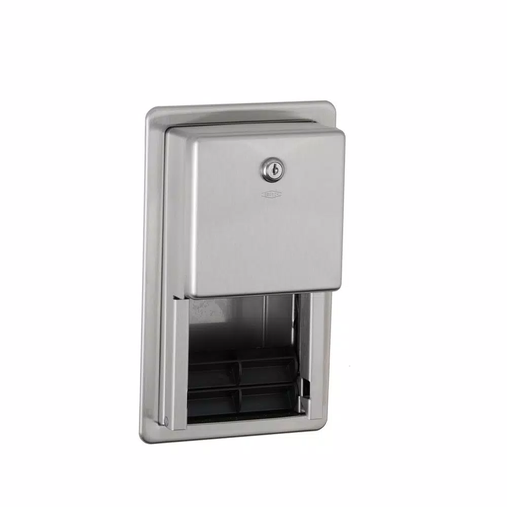 Bobrick Matrix Series Recessed Multi-Roll Toilet Tissue Dispenser, Stainless Steel