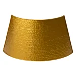 Glitzhome 26 in. Golden Hammered Metal Tree Collar with Merry Christmas Text and Lights thumbnail 5