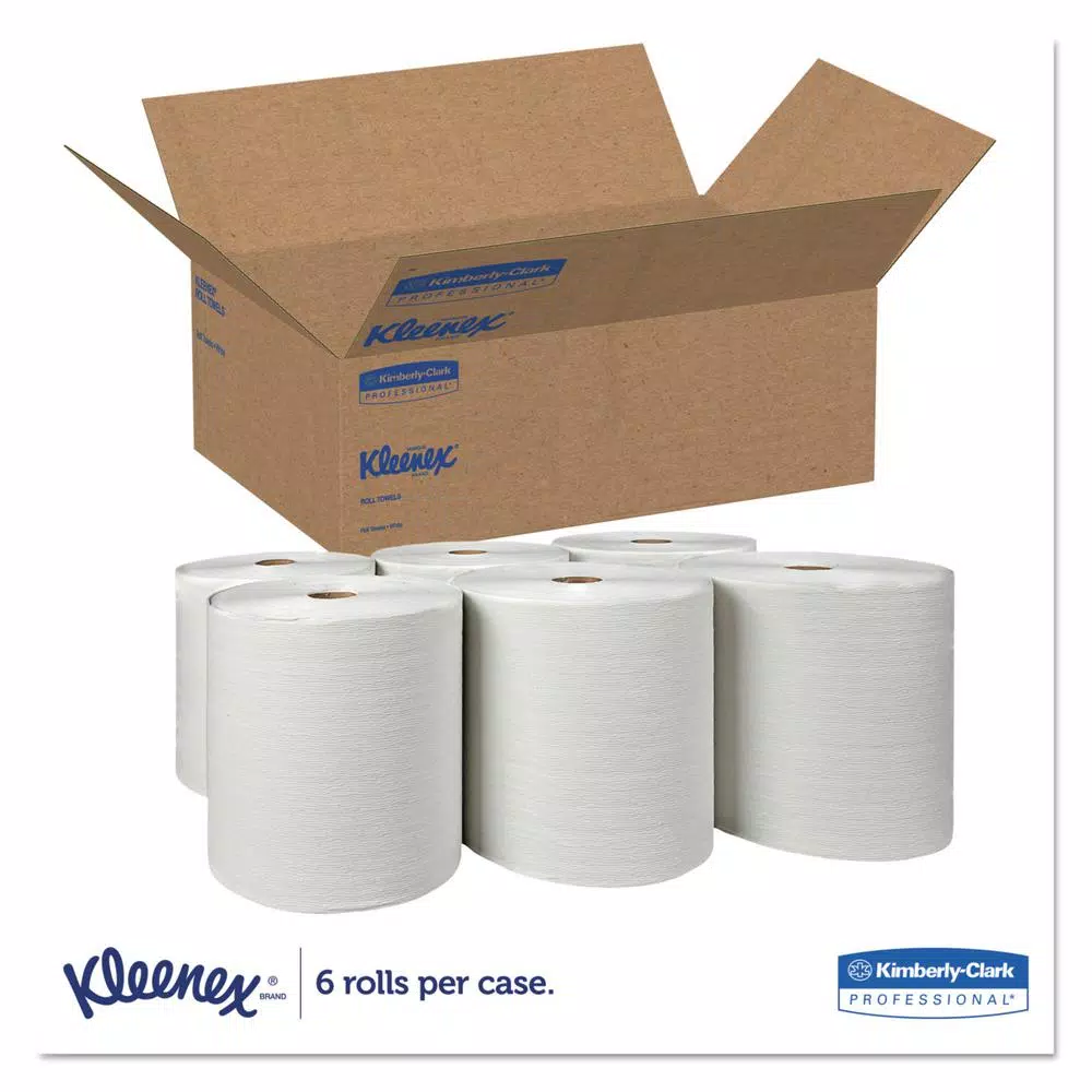 Kleenex Essential Plus Hard Roll Paper Towels, 8 in. x 600 ft, 6 Rolls per Carton